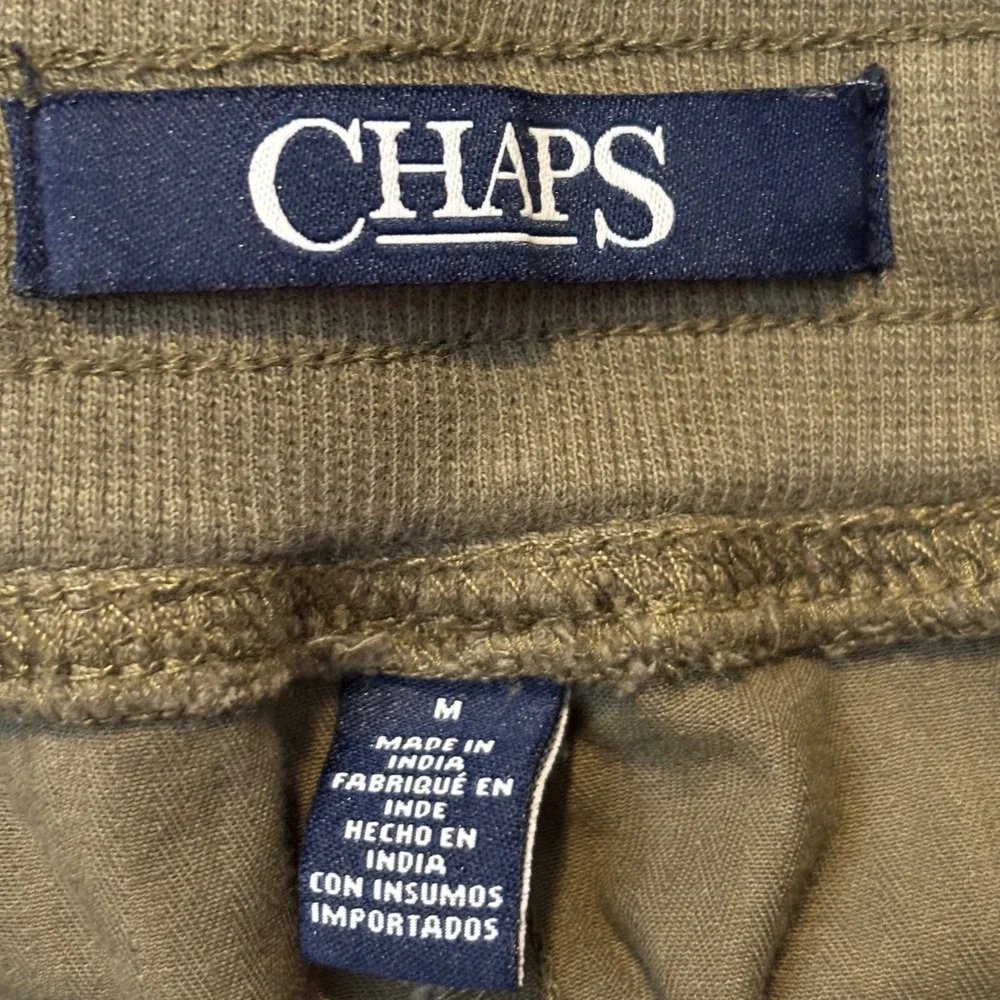 Chaps Women's Medium Cargo Shorts Olive Green Elastic Drawstring‎ Waist Gorpcore